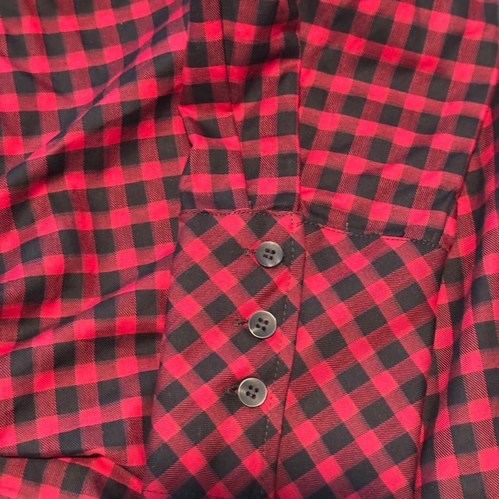 ZARA WOMAN ZW COLLECTION – Checkered Ruched Blouse Size M NWT - Picture 8 of 9